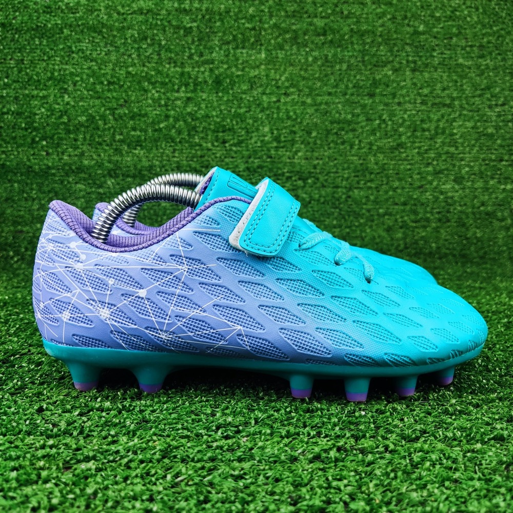 Deja Tu Huella Soccer Cleats Kids 3 Teal Purple Gradient Firm Ground Athletic